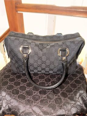 AUTHENTIC Gucci Black GG Monogram Canvas